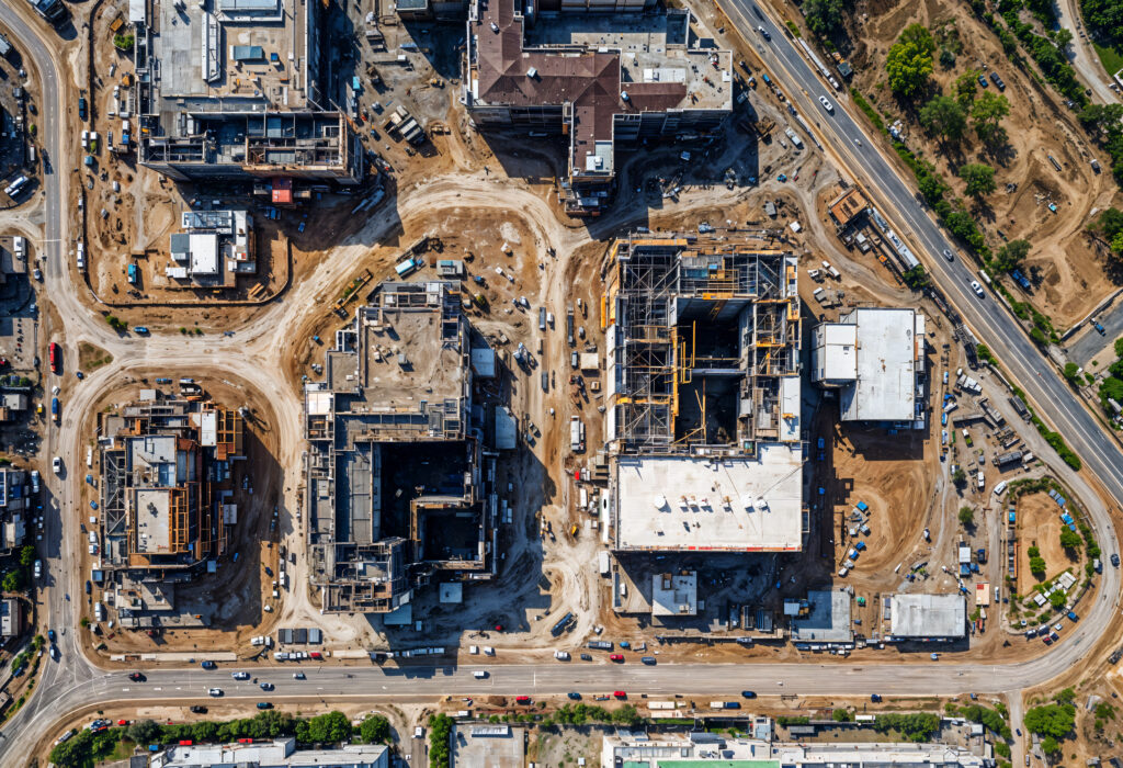 aerial view construction site