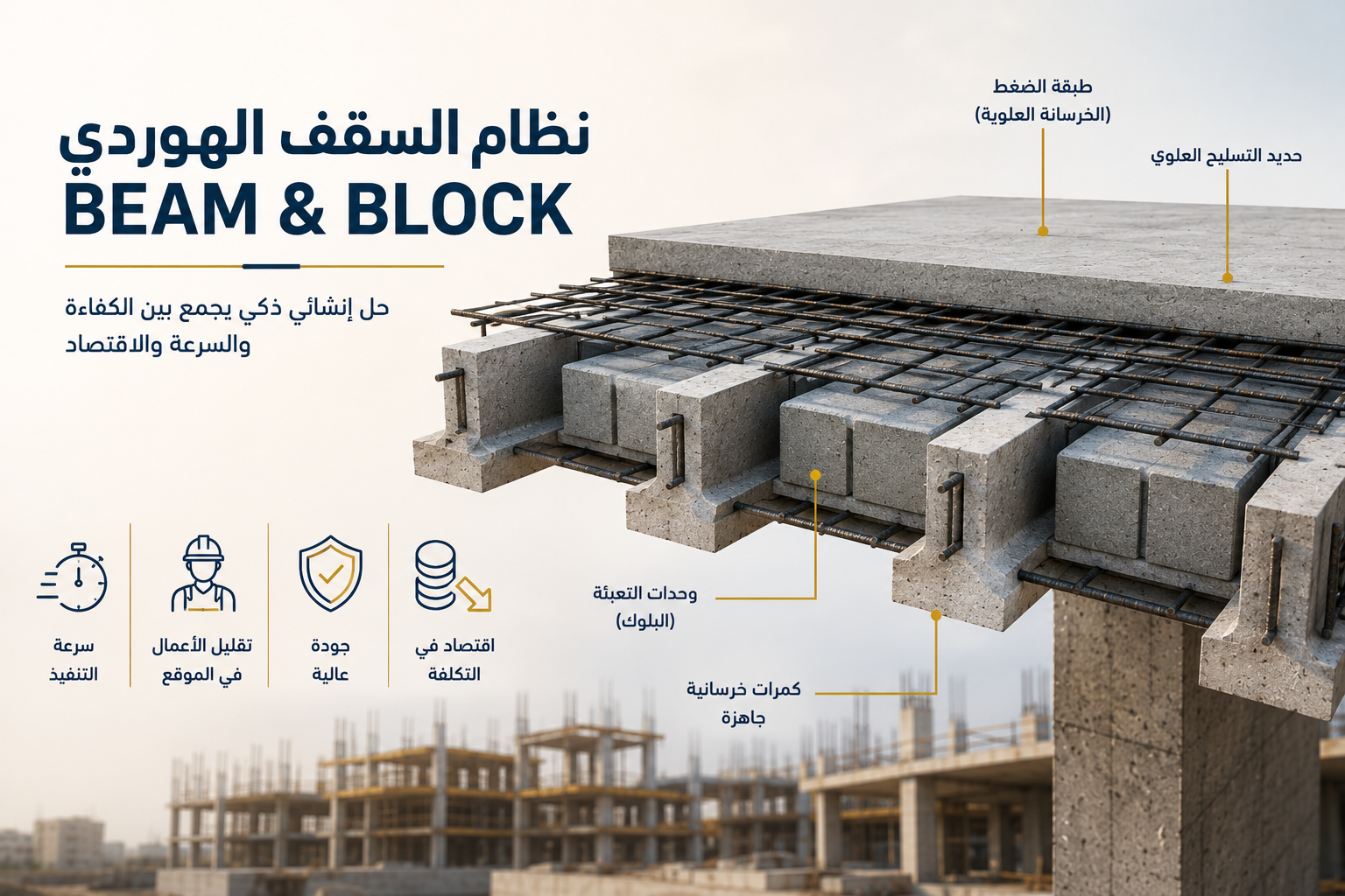 نظام السقف الهوردي Beam & Block